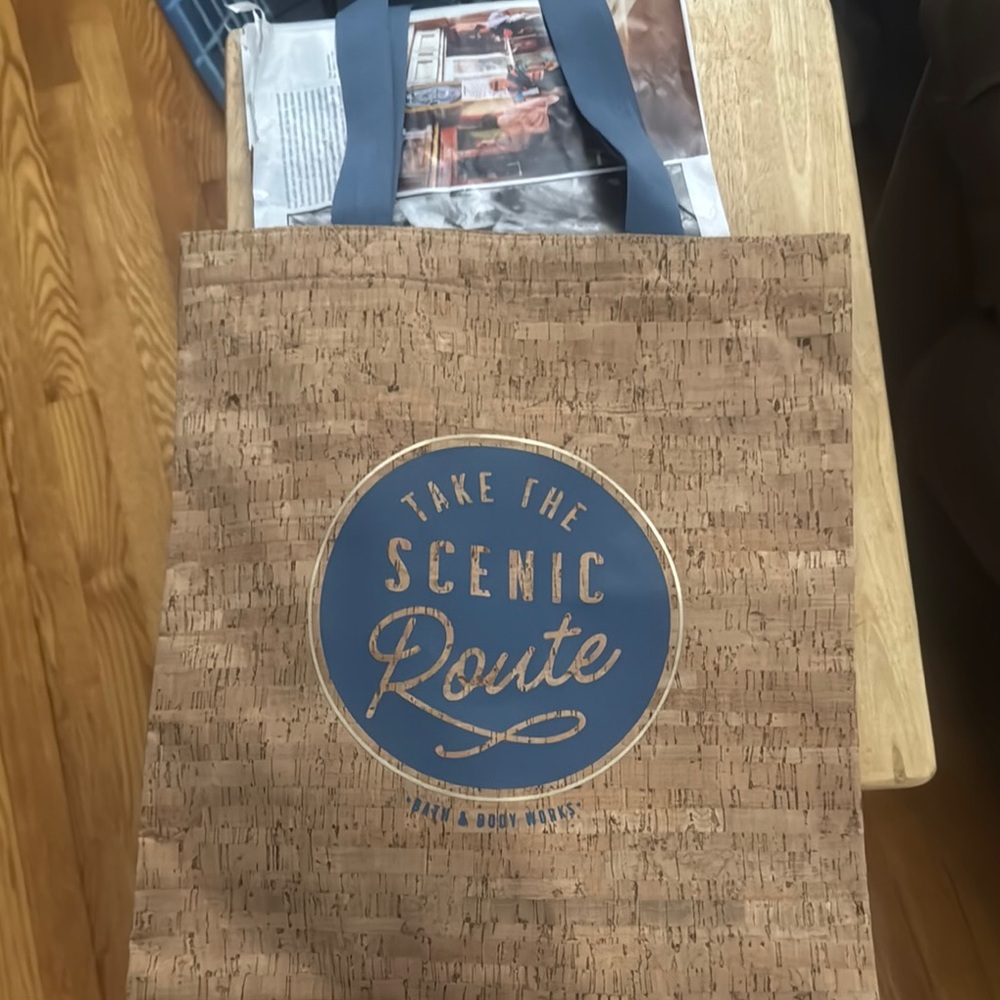 Bath & Body Works Blue and Tan Scenic Route Tote